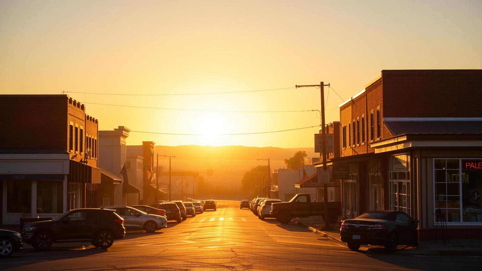 Downtown Lemoore at golden hour